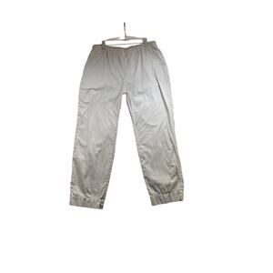 Jarbo Neutral Cotton Pull On Stretch Waist Crop Pants Womens 42 EU / 14 16 US **